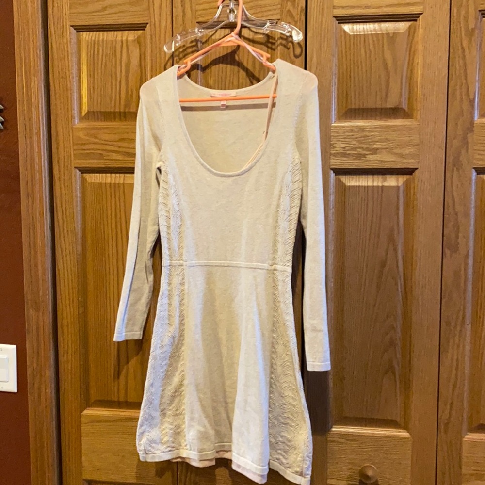 Victoria’s Secret long sleeve small cream colored dress.